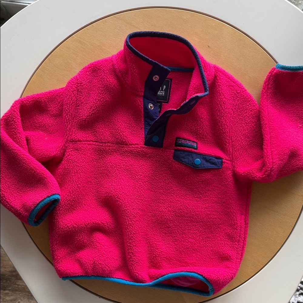 Gap Kids Bright Pink thick Fleece pullover with pockets